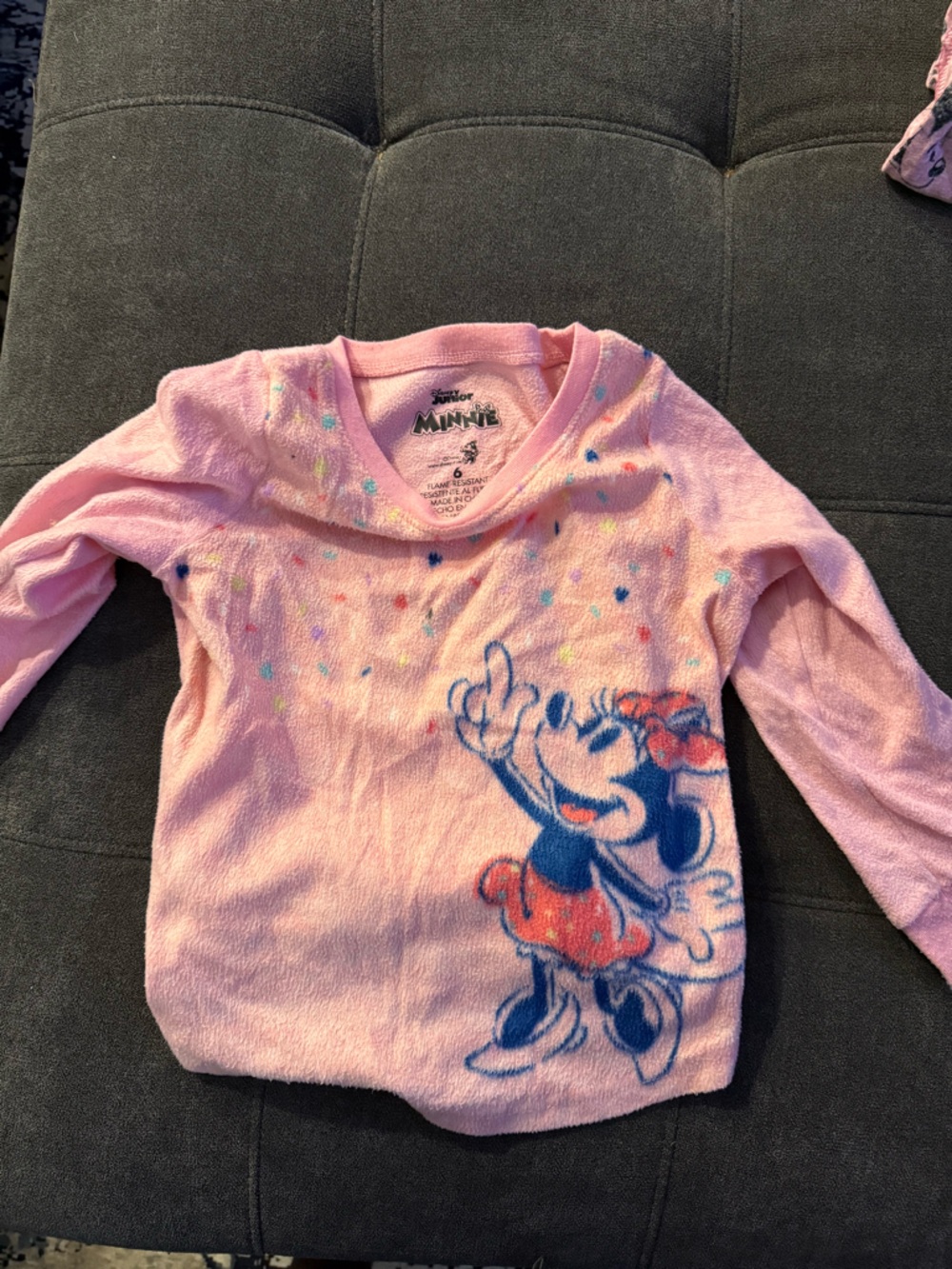 Disney Pink Minnie Mouse Long Sleeve Kids Top